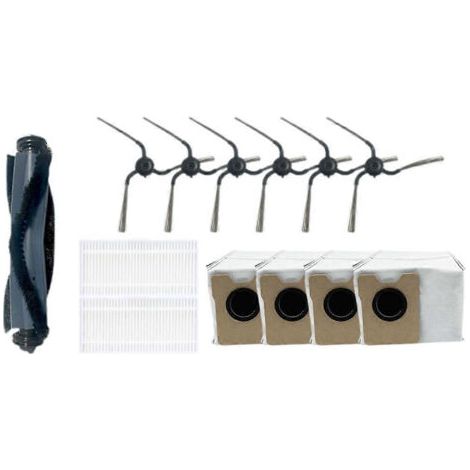 13 pi��ces de rechange pour aspirateur robot Eufy C10 : brosse principale, brosse lat��rale, filtre HEPA, grand sac �� poussi��re.