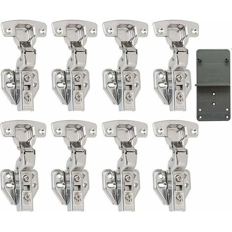 110°-Einlass-Scharniere mit 35-mm-Scharnier, Soft-Close-Funktion und hydraulischem Dämpfer, selbstschließend, für Küchenschränke, 8er-Pack