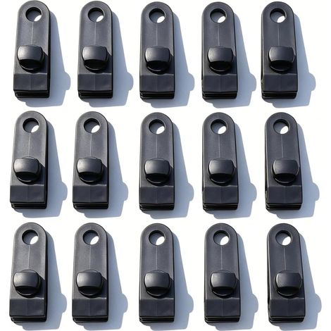 15 Pièces Serre-Joints pour Bâches, Pinces à Bâches et Tentes, Matériau Résistant, Mécanisme à Fermeture Rotative, pour Bâches, Tentes, Housses, Auvents, Bannières, Jardinage (Noir) (1/5)