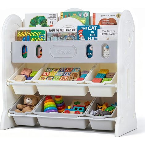 COSTWAY Scaffale Portagiochi in Plastica HDPE per Bambini, 85 x 41 x 84 cm (1/5)