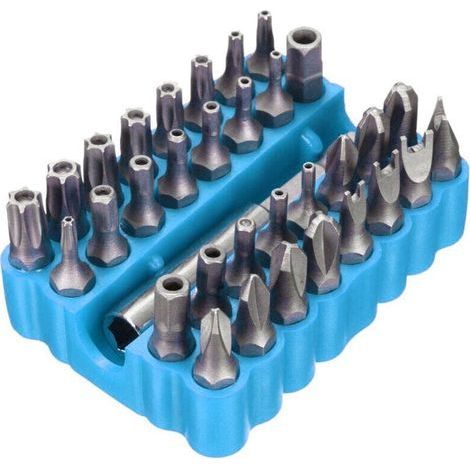 33-teiliges Hohlbit-Set, Spezialform-Schraubendreherbits, Zubehör für elektrische Bohrmaschinen, Kombinationsset für elektrische Bohrmaschinen, Blau (1/4)