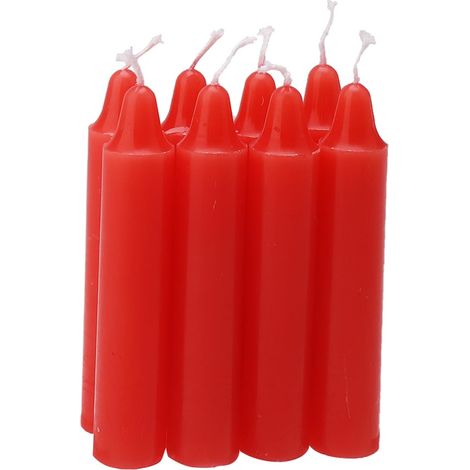 Lot de 8 bougies à tige rouges, bougies à tige courtes, bougies de table, bougies rouges, bougies d'urgence, 2,1 x 10,8 cm (1/5)