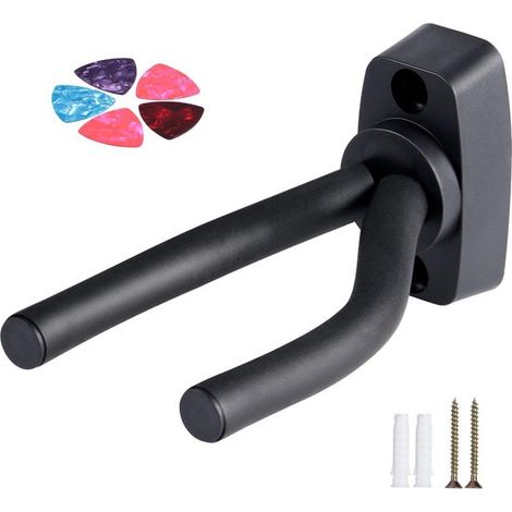 Support pour guitare et guitare électrique - support mural avec crochets pour basse électrique, ukulélé, violon (1 pièce) (1/5)
