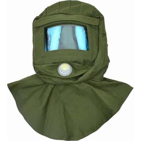 Sandblaster hood, sandblaster windscreen/mask, dust mask (green) (1/5)