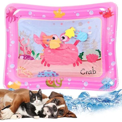 Tapis de jeu à capteur d'eau épais pour chats et enfants, matelas sensoriel aquatique avec poissons décoratifs, surface rafraîchissante confortable, idéal pour animaux domestiques et bébés, jeu d'évei (1/5)