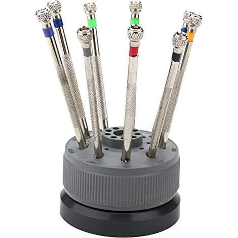 Montre Kit Outils Tournevis Pour Réparation Réparation Montre 9Pcs 0.6mm-2.0mm, Precision lame plate vis à tête fendue (1/5)