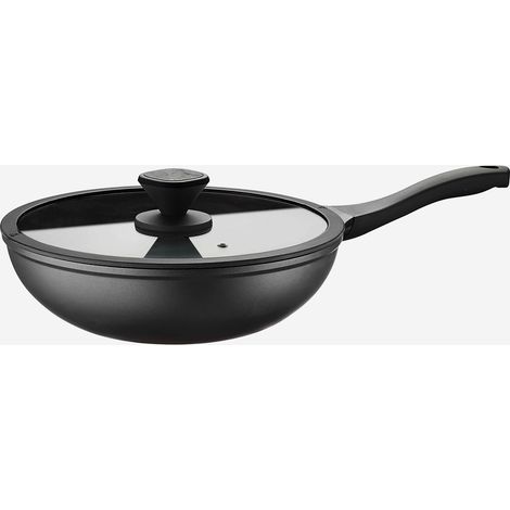 Wok antiaderente induzione 30 cm con coperchio PRO (1/4)