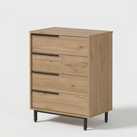 Cómoda moderna 4 cajones con patas de metal Nemer