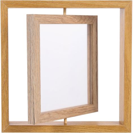 Square Wooden Photo Frame in Khaki Color - Unique Design and Careful Finish for Office or Living Room Decoration (1/5)