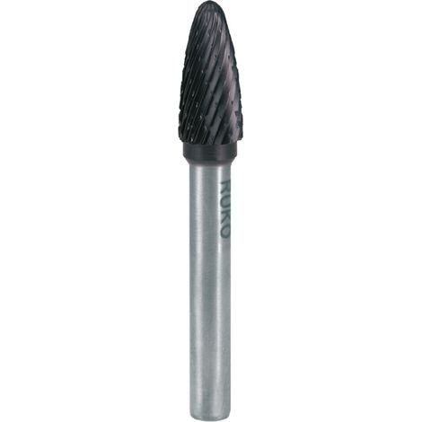 RUKO Hartmetall-Frässtift RBF Ø 10 mm Kopflänge 20 mm Schaft-Ø 6 mm TiCN Verzahnung KVZ 4 - 116032TC (1/5)