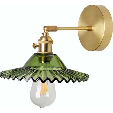 E27 Moderne Cuivre Applique Murale Industrielle Verre Murale Luminaires Lampe Plafonnier Industrielle Eclairage de Plafond Moderne en Vere Abat-jour (1/5)