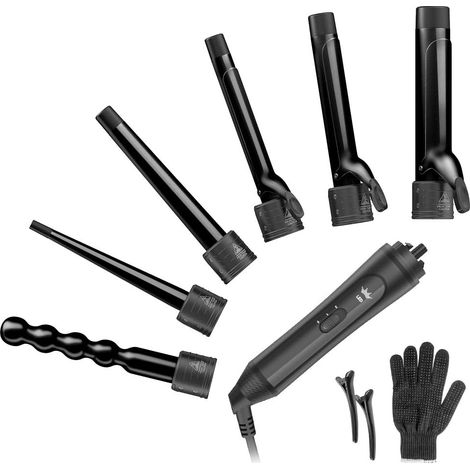 Fer à friser 6 en 1, ensemble de fers à friser professionnels, 6 fers à friser interchangeables en céramique à chauffage instantané (1/3)