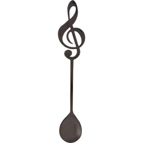 Cuillère À Dessert En Acier Inoxydable - Design Note De Musique - Pour Café Thé Et Glace - Lot De 1 (1/5)