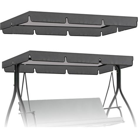 Toit de Balancelle, 195 x 125 x 15cm Toile de Rechange pour Balancelle de Jardin, Imperméable Bâche de Toit pour Balancelle, Anti-UV Toit Pare-Soleil 420D Oxford, 2 et 3 Places, Coupe-Vent (1/5)