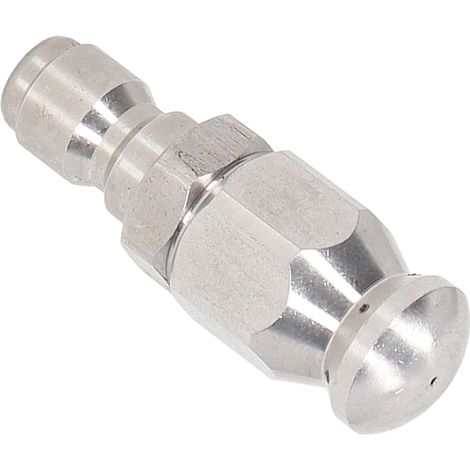 Buse de nettoyeur haute pression 5000 PSI en acier inoxydable, raccord rapide 1/4 po NPT pour le nettoyage, tête ronde, 1 trou avant, 6 trous arrière (1/5)