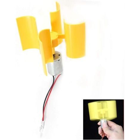 Mini générateur d'éoliennes Verticales, Kit De Bricolage Petites Éoliennes, Turbine éolienne 0,55 W 5,5 m/s générateur éolien Vertical Kit Moteur générateur éolien Modèle à Monter soi-même (1/5)