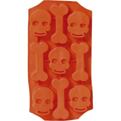 Moule à glaçons Halloween en forme de crâne et d'os (1/4)