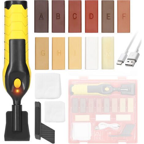 kit Cire Réparation Parquet, Stratifié Réparer le Sol en Bois Meubles en Bois Kit de Réparation Cire Fondante Cire Dure Réparation des Rayures pour Parquet, Stratifié, Sol en Vinyle, Meubles en