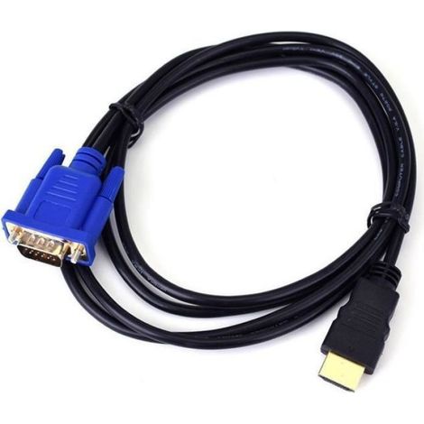 Adaptateur HDMI Mâle Vers VGA Mâle - Câble Convertisseur Vidéo 1080P - Pour PC DVD HDTV - Longueur 1,8 M (1/4)