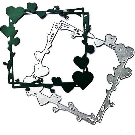 Matrices de découpe en métal en forme de cœur pour scrapbooking, pochoirs et gaufrage de cartes à faire soi-même (1/5)