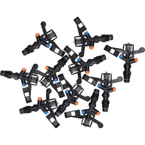 Arroseur oscillant 360° à bras pivotant, filetage mâle G1/2, lot de 10 pièces, pour pelouse et jardin, irrigation rotative (1/5)
