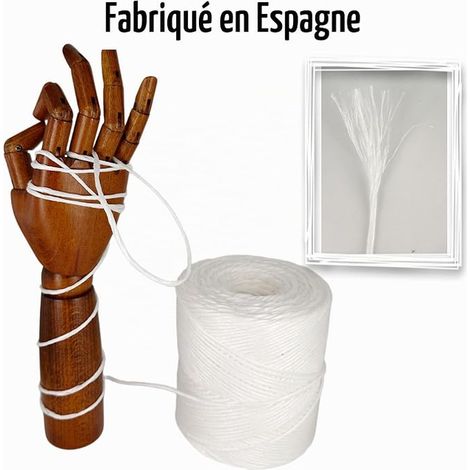 Polypropylene Raffia Twine, 0.3 cm x 1.378 ft, White. (1/2)
