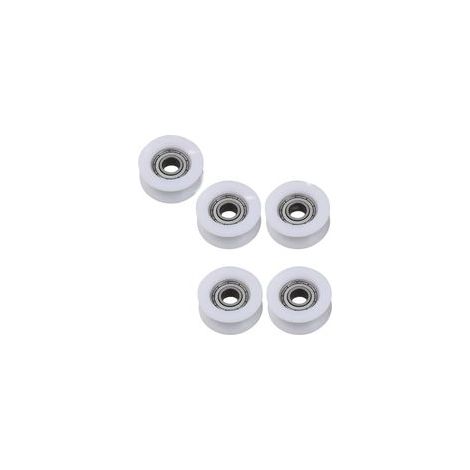 Lot de 5 poulies à roulement en nylon à rainure ronde de 17 mm pour corde de 3 mm avec roulement 695ZZ H259