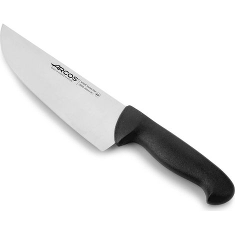 Cuchillo de carnicero Arcos Colour - Prof  295925 de acero inoxidable Nitrum y mango ergonómico de Polipropileno de color negro  y hoja de 20 cm, funda display (1/5)