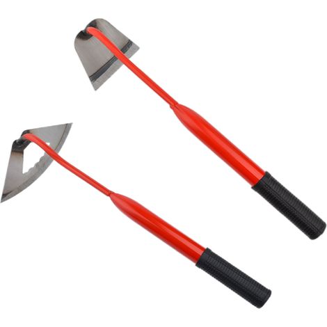 2 Pièces Mini Binette de Jardin à Long Manche pour Désherbage, Aération et Plantation - Outils de Jardinage (1/5)