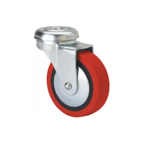 rueda giratora agujero m10 21bsr50cp-ppi poliamix-poliur.rojo eje liso (1/2)