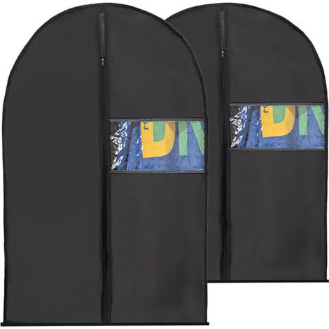 housses protection pour vêtements imperméables et anti-poussière avec fermeture éclair à suspendre 60 x 100 cm lot de 2 (1/4)