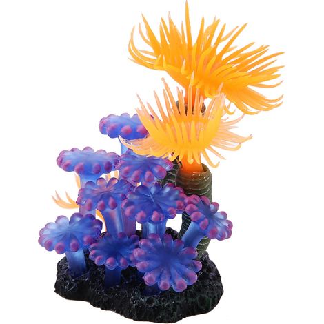 Anémone de mer artificielle en silicone, corail simulé, décoration pour aquarium. (1/5)