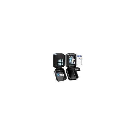 Secure Outdoor Key Box Bluetooth Connected Digital Wall-Mounted Key Box with Multiple Codes, IP65 Waterproof Key Box with Backlit Code (1/5)