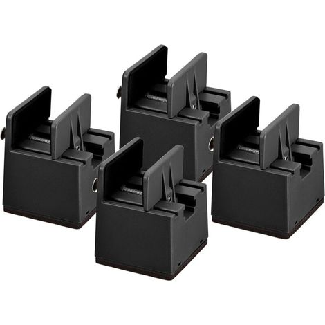 Rehausseur de repose-pieds réglable - Siège rehausseur robuste pour meubles - Canapé, bureau, armoire - 4 pièces - Noir - 5 x 1 - 3,7 cm (1/5)