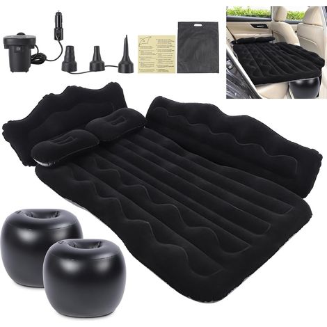 Ej.Life Matelas Gonflable de Voiture, Lit Gonflable pour Siège Arrière, Matelas Pneumatique SUV avec Pompe à Air et Oreillers pour Voyage, Camping, Activités de Plein Air