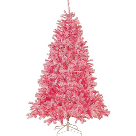 Sapin de Noël Artificiel 210 cm en PVC & Acier Rose Pour Ambiance de Noël Cosy Farnham Beliani (1/5)