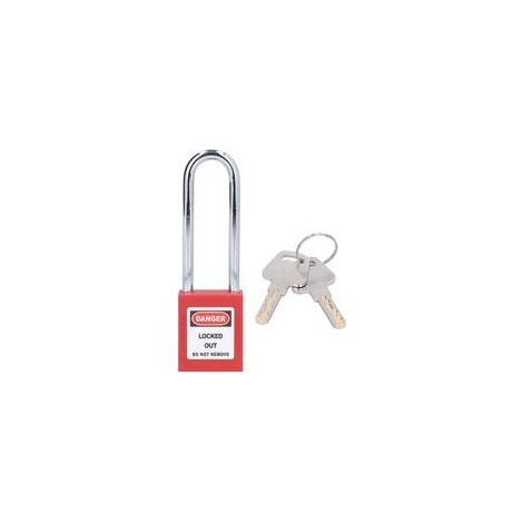 Cadenas de sécurité industriel en acier inoxydable 3 pouces avec 2 clés – Verrou d’isolement anticorrosion pour maintenance électrique (1/5)
