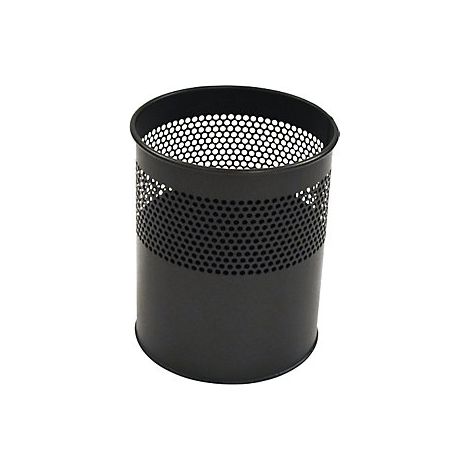 Papelera  redonda  capacidad 15 l  H x Ø 320 x 260 mm  negro