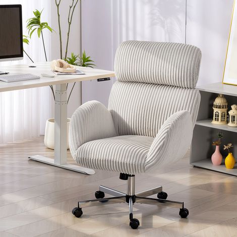 Chaise bureau ergonomique en velours. fauteuil de bureau avec dossier haut. appui-tête et accoudoirs réglables. gris