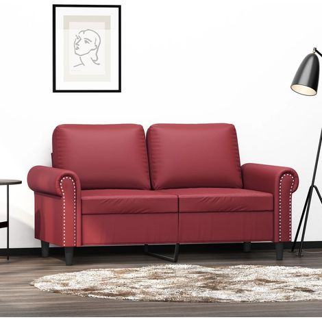2-Sitzer-Sofa Weinrot 120 cm Kunstleder vidaXL (1/5)
