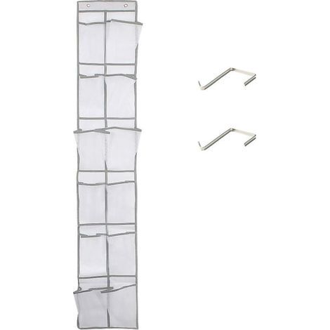 HONORNIC - Sac de rangement non tissé à 12 compartiments, sac de rangement de porte pour articles ménagers, blanc