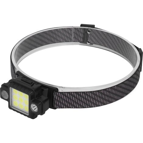 Lampe frontale fonctionnelle avec batterie 2400 mAh, rechargeable par USB, LED COB, étanche à vie (1/5)