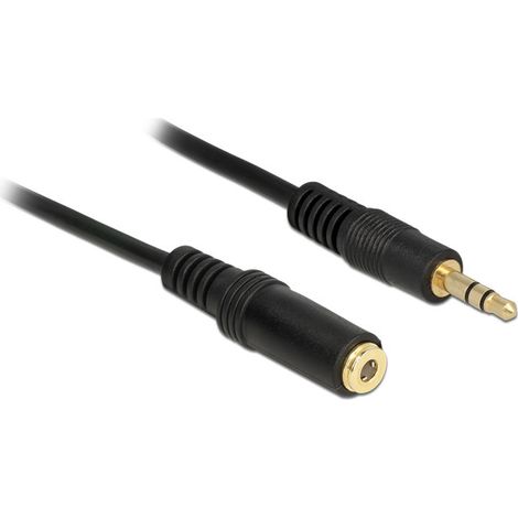 Rallonge de câble audio stereo mini jack (F) pour stereo mini jack (M) 50 cm noir - DELOCK