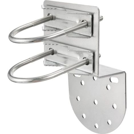 Support Mural Pour Mat D Antenne - Fixation Murale Antenne Extérieure - Compatible 25 À 50 Mm - Kit De Montage ×1