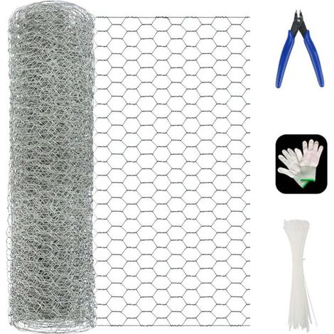 Treillis métallique de 5 m à 40 cm de haut - Grillage à mailles fines - Grille avec maille de 16 mm - Fil de fer galvanisé - pour clôture de jardin (1/5)