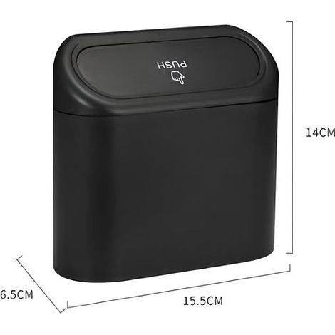Auto-Mülleimer – Mini-Mülleimer – Abfallorganizer – ABS – Schwarz (1/5)