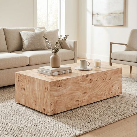 Mesa de centro minimalista 90 x 50 x 30 cm en MDF efecto madera DESVIAE (1/5)