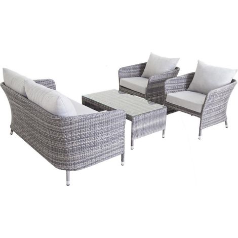 set da giardino "sanremo" in vimini e metallo con 2 poltrone, divano 2 posti e tavolo (1/4)