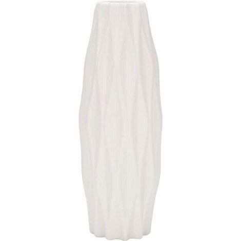 Vase Fleur Blanc Plastique Imitation Céramique Décoration Nordique Panier à Fleurs (1/4)