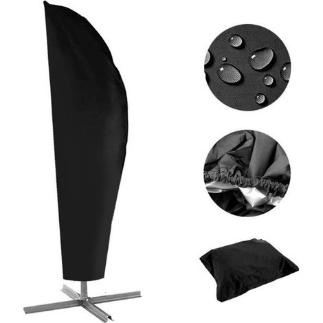 Housse Parasol Déporté en Tissu Oxford 420D imperméable 3 m à 4 m Parasol Deporte- Noir 280cm(30x81x45cm) (1/5)